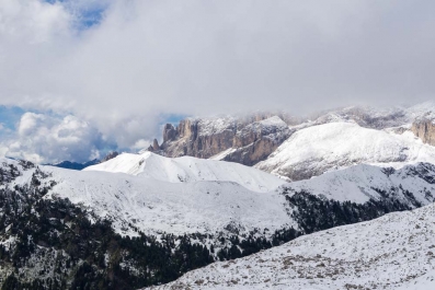 Schneewanderung auf dem  Friedrich-August-Weg am Fusse des Plattkofels_32