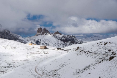 Schneewanderung auf dem  Friedrich-August-Weg am Fusse des Plattkofels_34