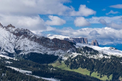 Schneewanderung auf dem  Friedrich-August-Weg am Fusse des Plattkofels_39