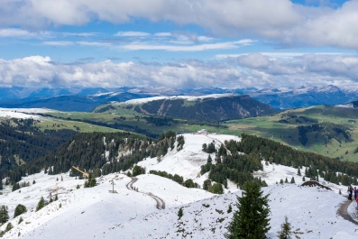 Schneewanderung auf dem  Friedrich-August-Weg am Fusse des Plattkofels_40